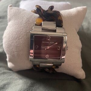Michael Kors Tortoiseshell link and Silver Watch Y2K